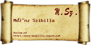 Münz Szibilla névjegykártya